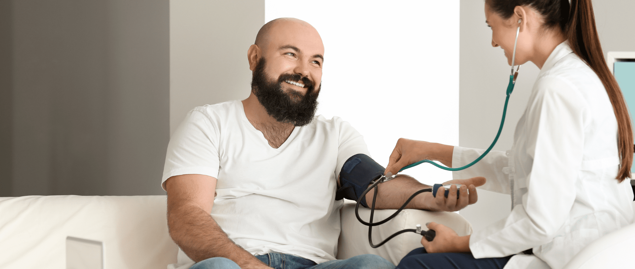 overweight person at medical consultation checking heart disease