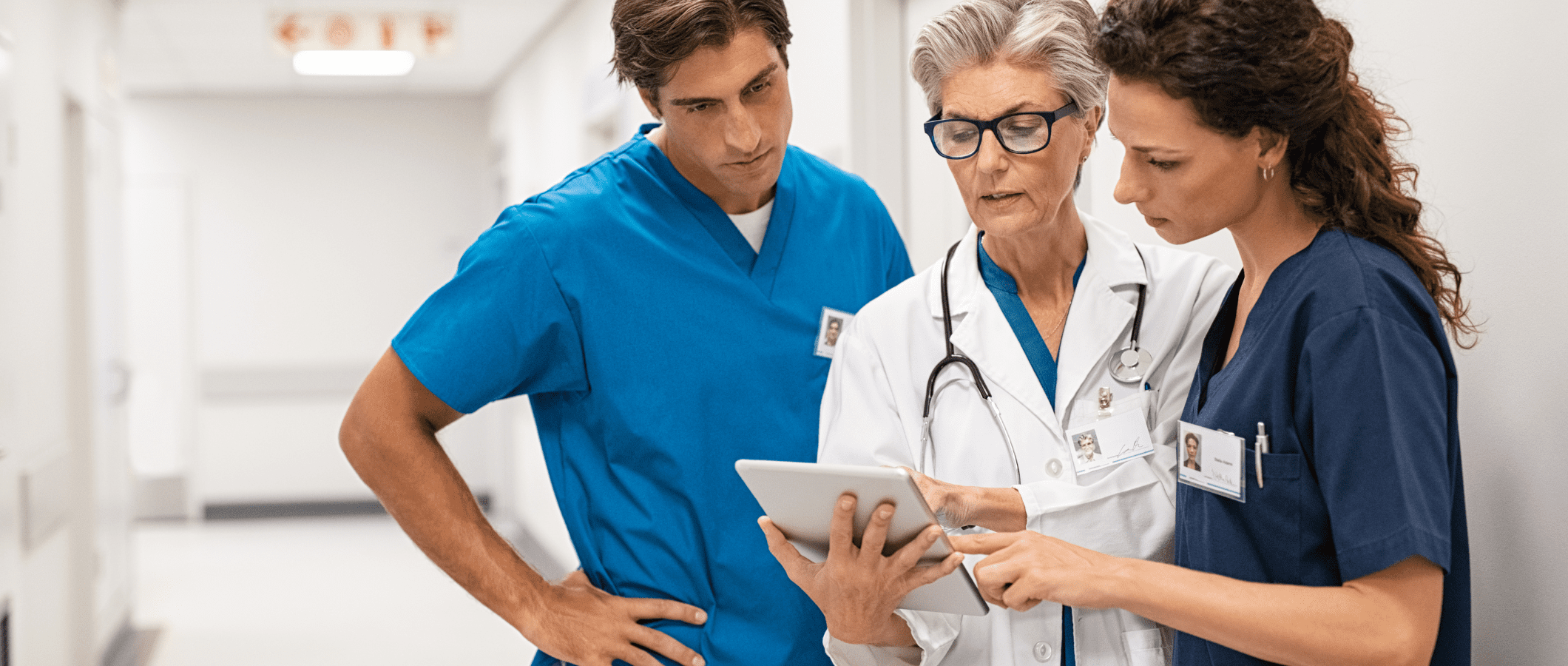 doctors and nurses in a medical complex