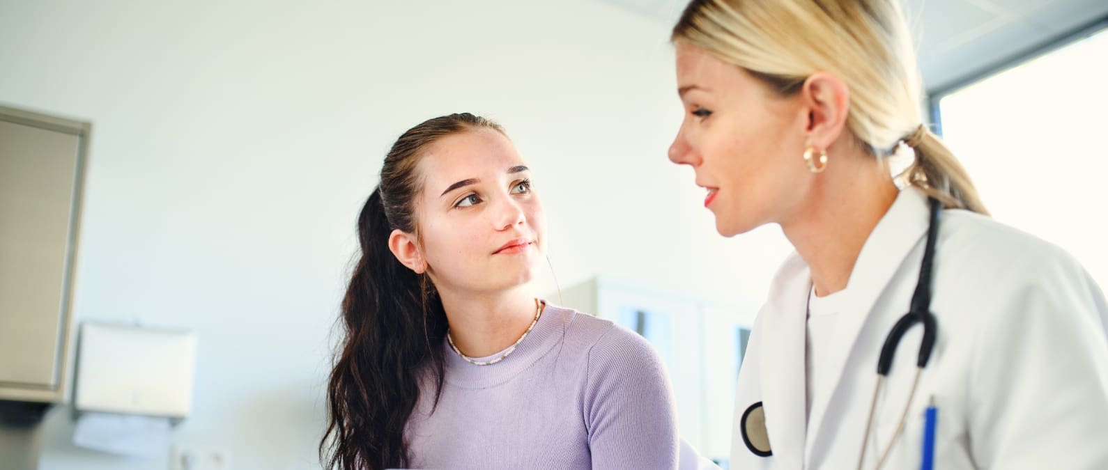 gynecological examination and consultation of a young girl
